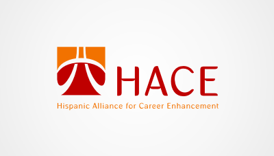 logo emblem symbol logotext design for Hispanic Alliance for Career Enhancement. HACE is a national nonprofit organization dedicated to the advancement of Latino professionals.  For over 25 years, it has served as a resource for Latinos in the workplace and a source for expertise and insight for corporations seeking to access this growing community of professionals.  It connects a national network of Latino professionals (in business, accounting/finance, education, engineering, human resources, information technology, marketing, etc.) to career enhancement opportunities