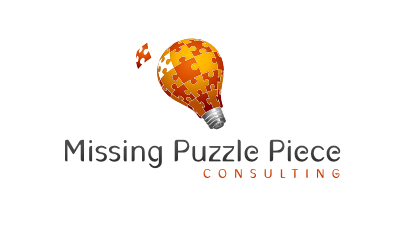 Missing Puzzle Piece : Knowledge management solutions consulting logo design