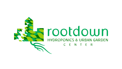 Hydroponics & Urban Garden Center selling all products related to gardening indoors logo design